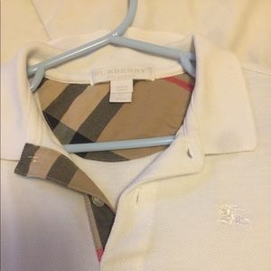 Boys white Burberry size 4 polo